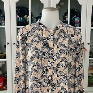 J. Crew Zebra 🦓 Print Blouse Sz XS
